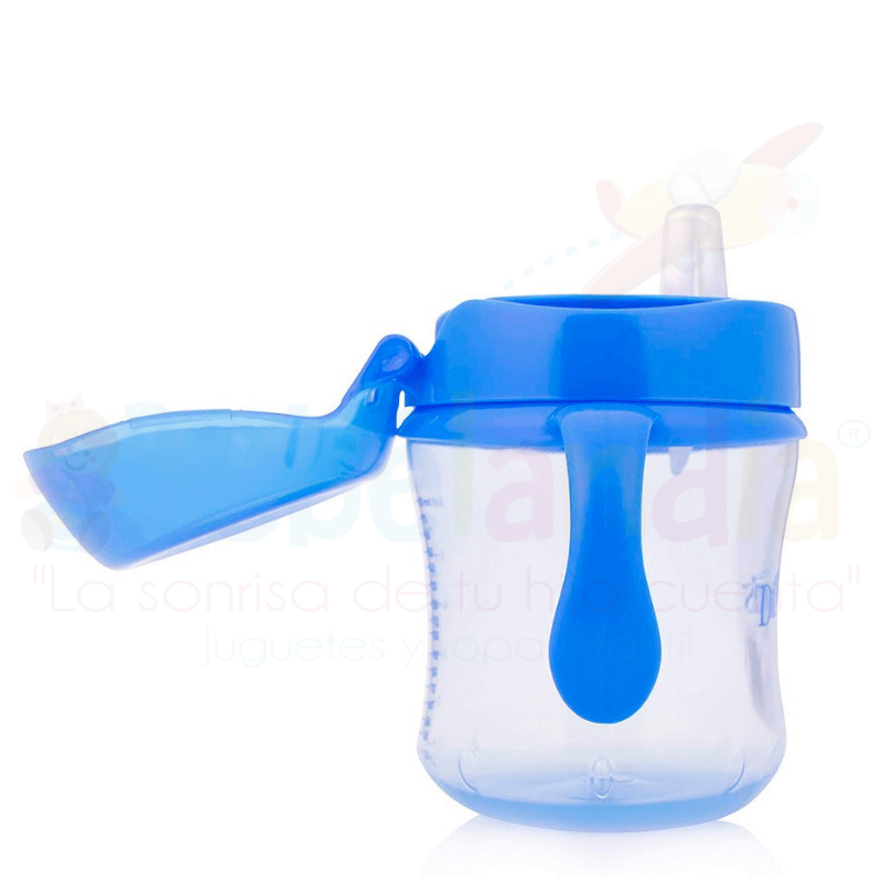 Bebélandia El Salvador - Lindo vaso de entrenamiento de 6oz / 180ml de Dr.  Brown´s para bebés de 6 meses en adelante por su boquilla suave. Taza  antiderrames y flujo libre de
