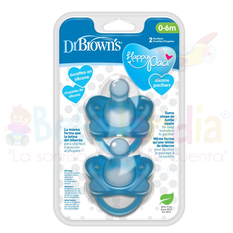 Dr Browns Chupete Silicona Azul Happy Paci 0-6 Meses