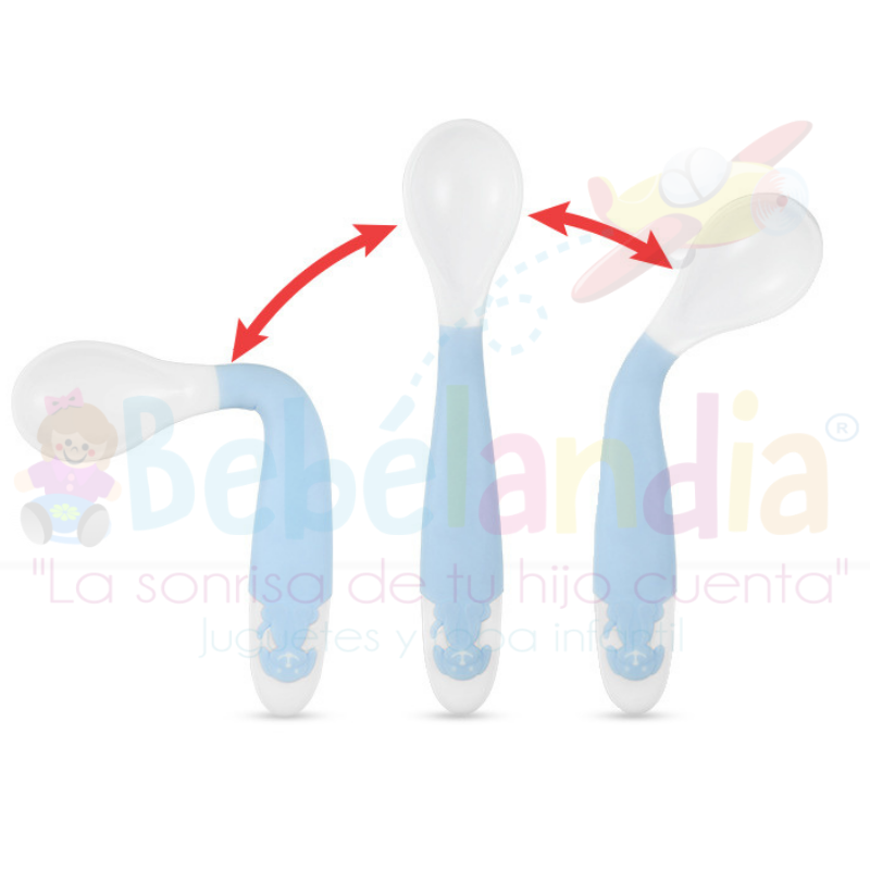 Cuchara y tenedor de silicona flexible – Bebélandia El Salvador