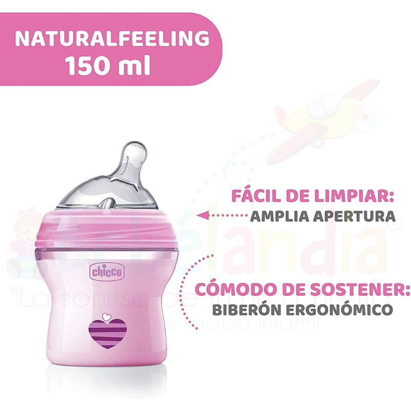 Biberón Natural Feeling 150ml Chicco para Recién Nacidos